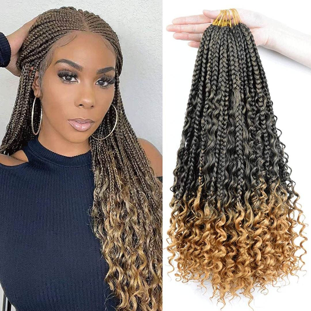 Lot de 8 tresses bohèmes au crochet de 55 cm