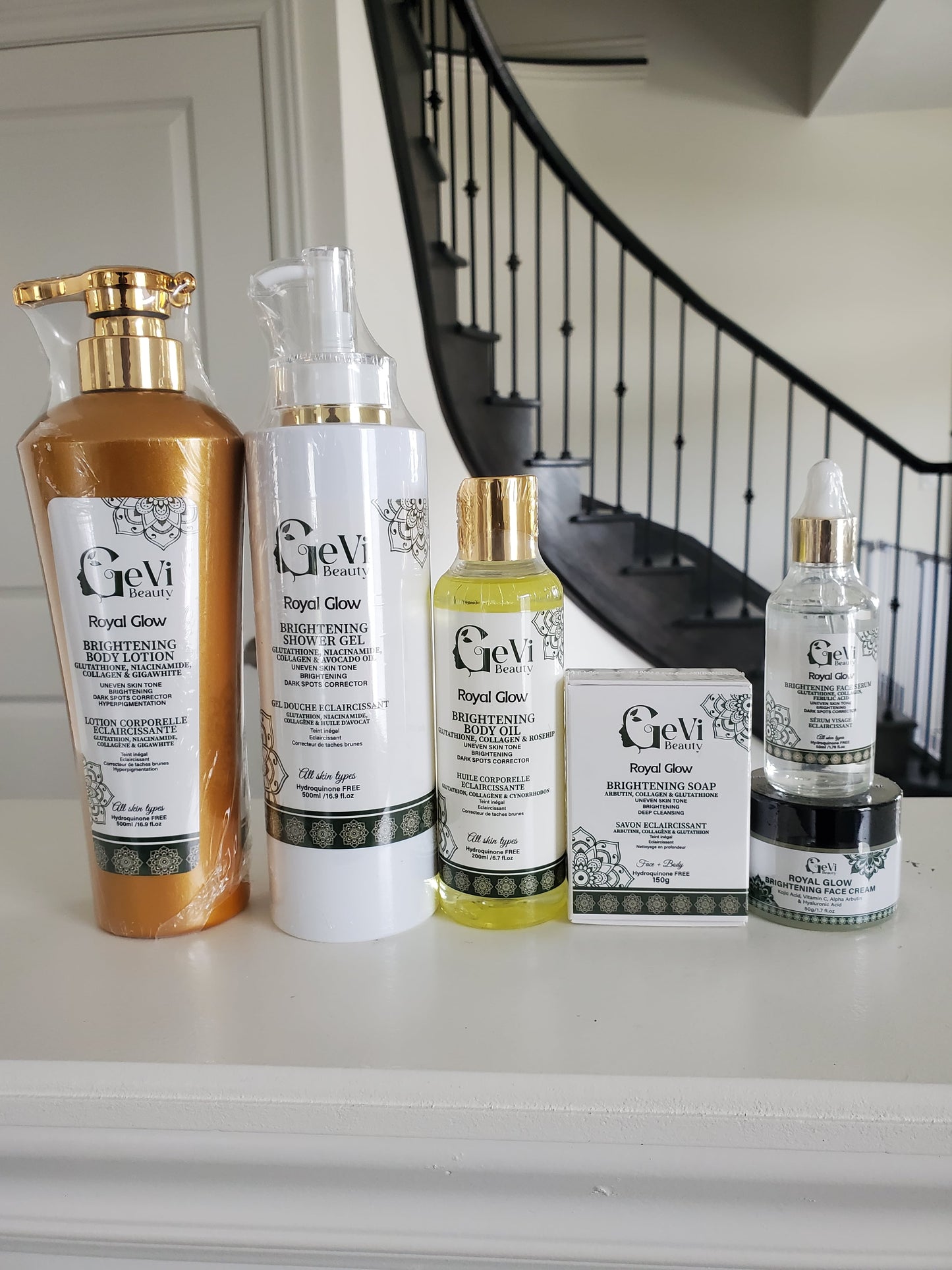 Royal Glow, Repairing, Brightening, Glowing Skincare Package (FREE Tumeric +Vitamin C Toner)