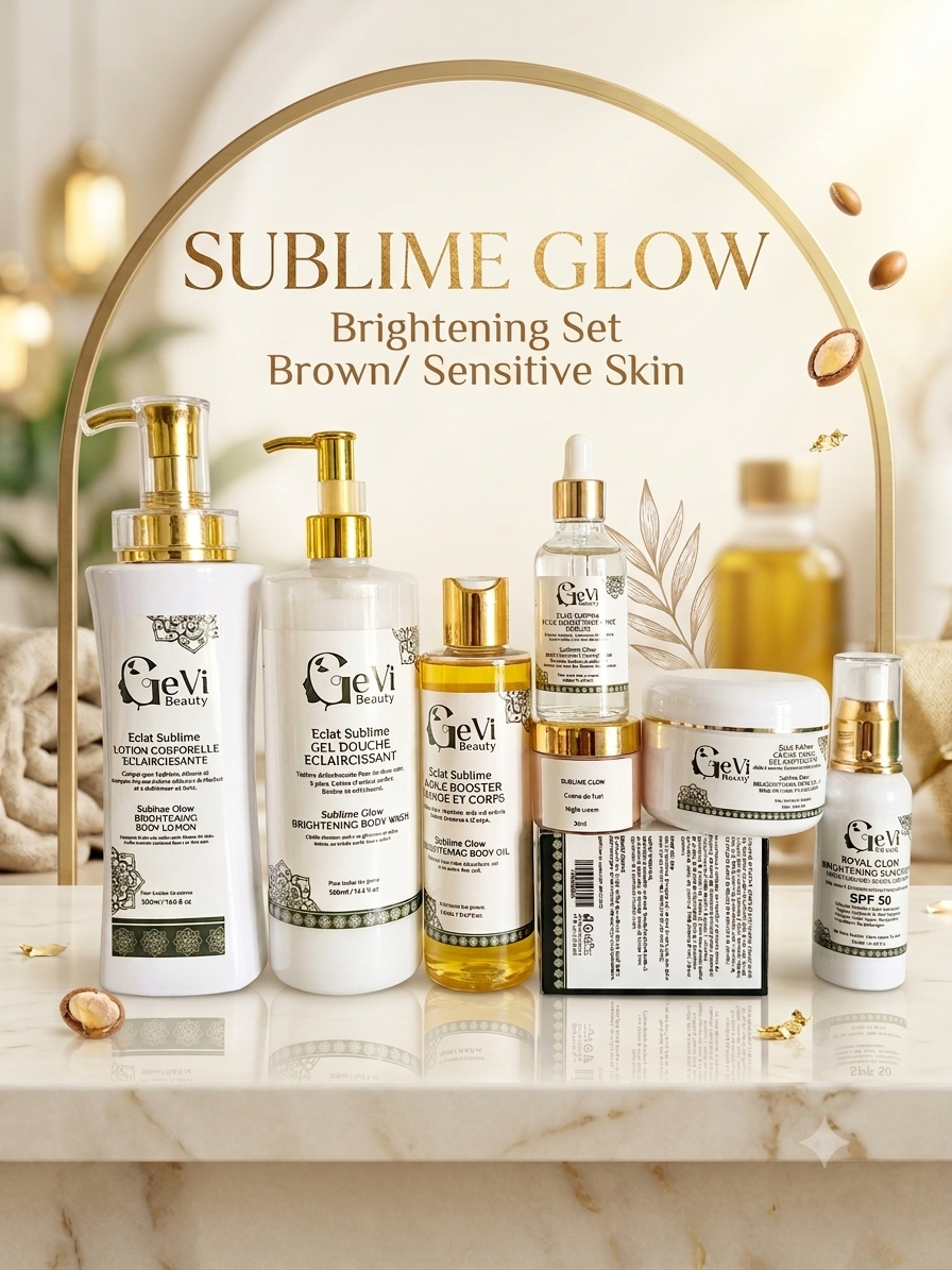 Sublime Glow Gamme Eclaircissante Peau Ebene,Marron et Sensible/ Brightening set Dark,Brown and Sensitive skin