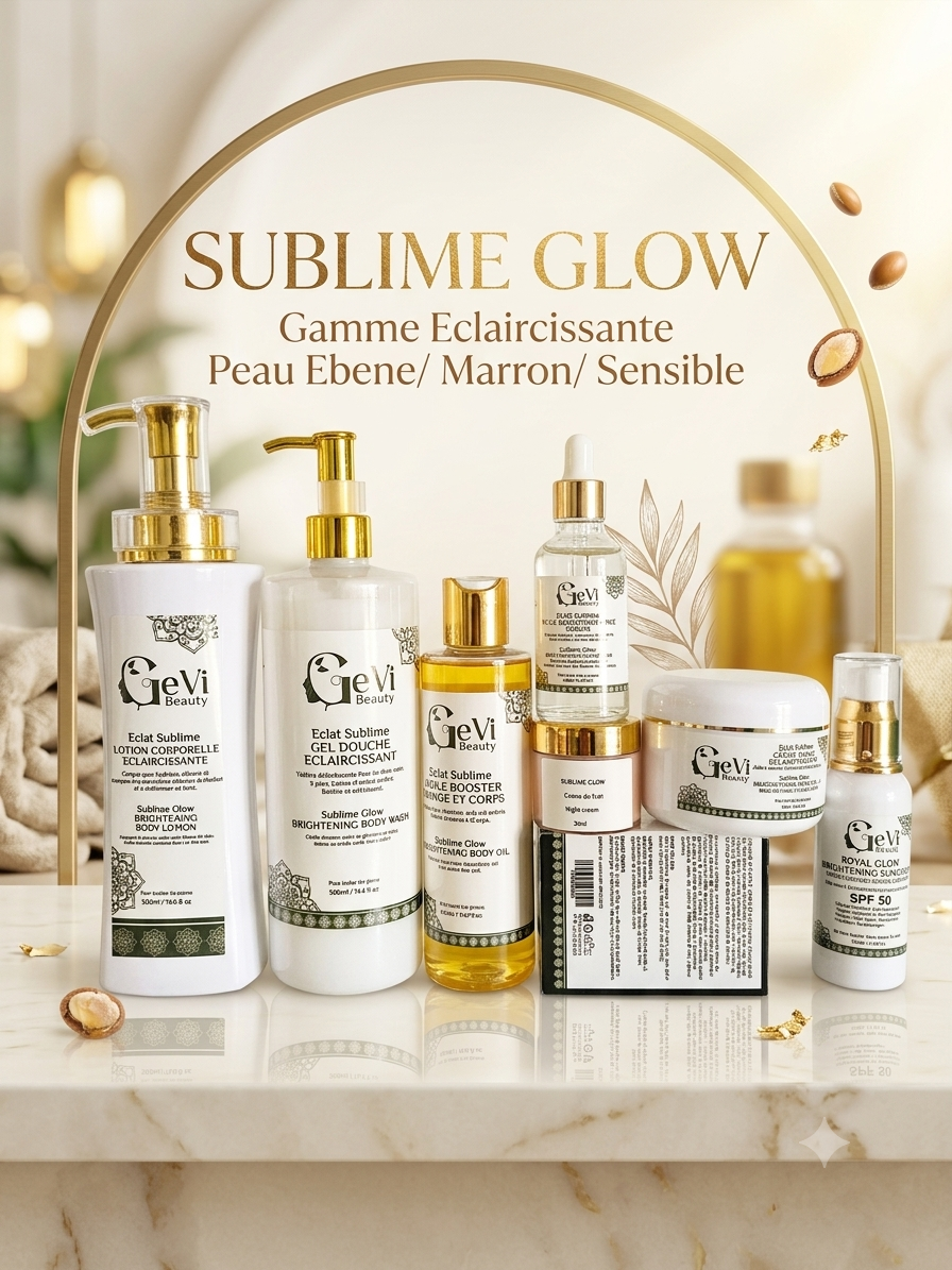 Sublime Glow Gamme Eclaircissante Peau Ebene,Marron et Sensible/ Brightening set Dark,Brown and Sensitive skin