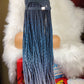 Satin Lined Braided Hat Wig (1b /dark blue/grey)