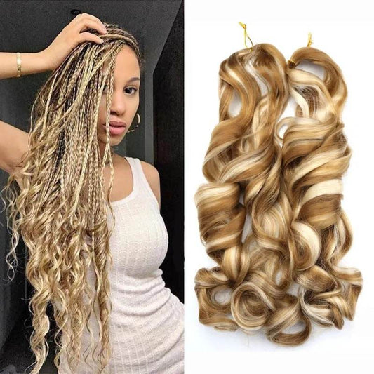 Tresses de cheveux bouclés français 22 pouces, 5 paquets